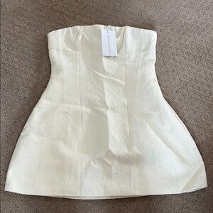 Selfie Leslie White Strapless Bustier Dress